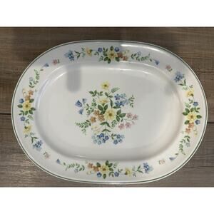 Versatone By Noritake Matchmaker Floral Oval Serving 13" Platter Japan Spring